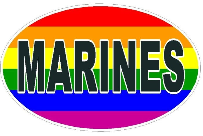 FLAG GAY OVAL MARINES DECAL