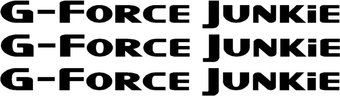 g-force junkie tesla decal SET