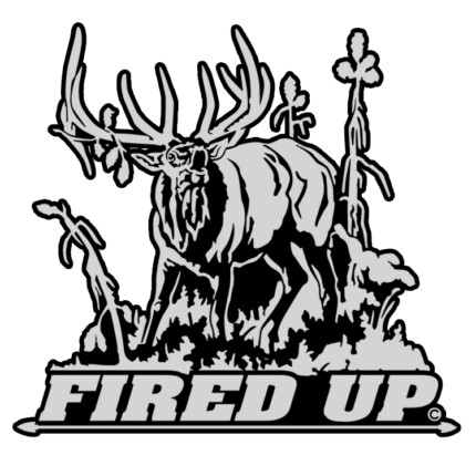 GRAY BLACK WHITE fired up sticker