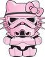 HELLO K PINK STORM TROOPER STICKER