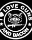 I LOVE GUNS AND BACON DIE CUT FUNNY DECAL 22