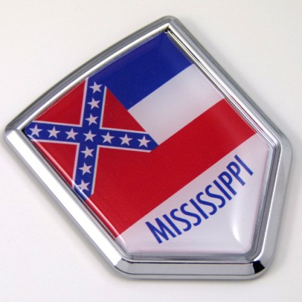 mississippi US state flag domed chrome emblem car badge decal
