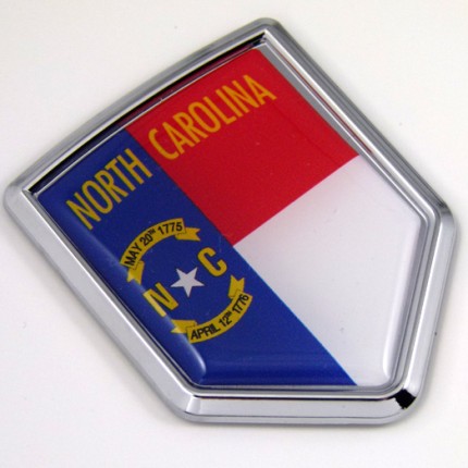 north corolina US state flag domed chrome emblem car badge decal