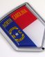 north corolina US state flag domed chrome emblem car badge decal