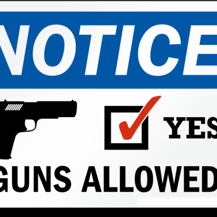 NOTICE GUNS ALLOWED STICKER