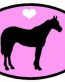Oval Horse Decal 1 PINK