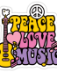 peace love music color sticker