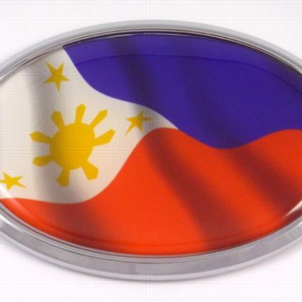 Philippine Oval  Flag 3D Chrome Emblem