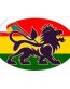 Rasta Lion Oval Sticker