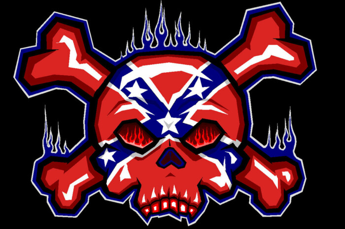 Rebel Flaming Skull Sticker