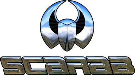 Scarab Decal Simulated 3D Chrome Sticker 03