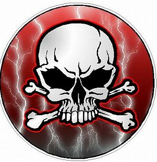 SKULL CIRCULAR FILLS Lightning Red