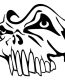 Skull Face die cut decal