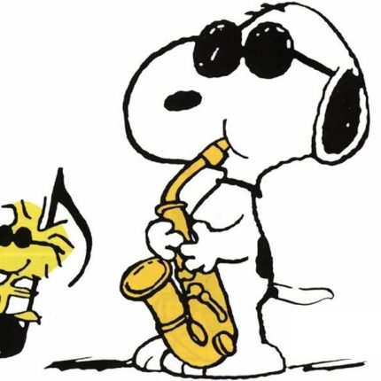 Snoopy and Woodstock SAX Sticker