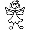 Stick Girl Angel Decal