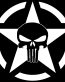 army punnisher skull die cut decal