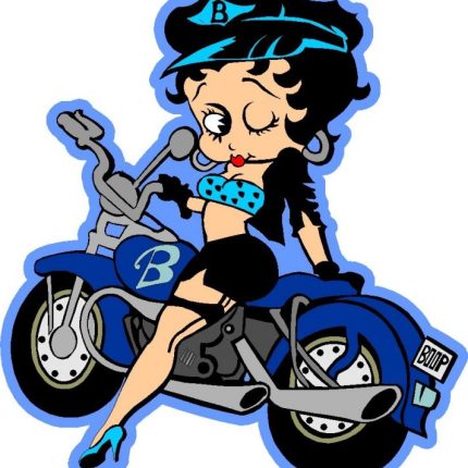 betty-boop-on motorcycle sticker