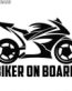 BIKER ON BOARD DIE CUT AUTO DECAL