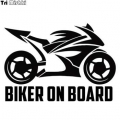 BIKER ON BOARD DIE CUT AUTO DECAL