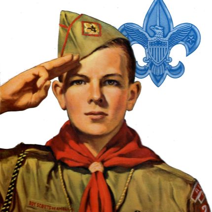 boy scout salute sticker