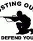 busting ours to defend yours die cut decal