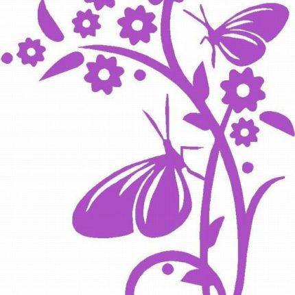 Butterflies on Flowers Decal Sticker