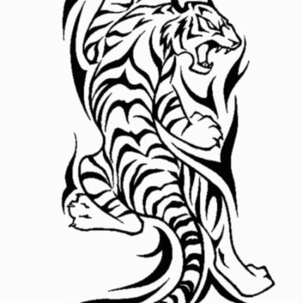 Climbing Tribal Tiger Die Cut Decal