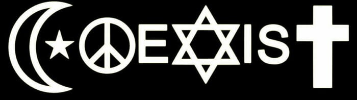 Coexist Black and White Bumper Sticker