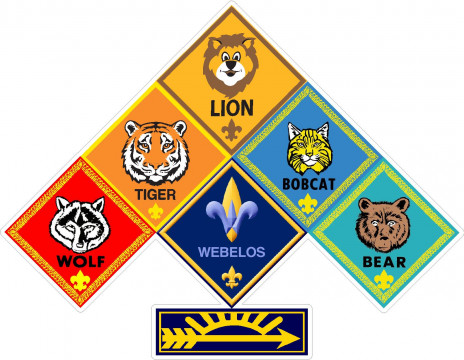 cub scouts RANKS STICKER blue arrow - Pro Sport Stickers