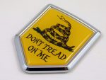 dont tread on me shield chrome auto car badge