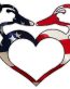 Duck Hunting LOVE Sticker 2 FILLS Flag USA