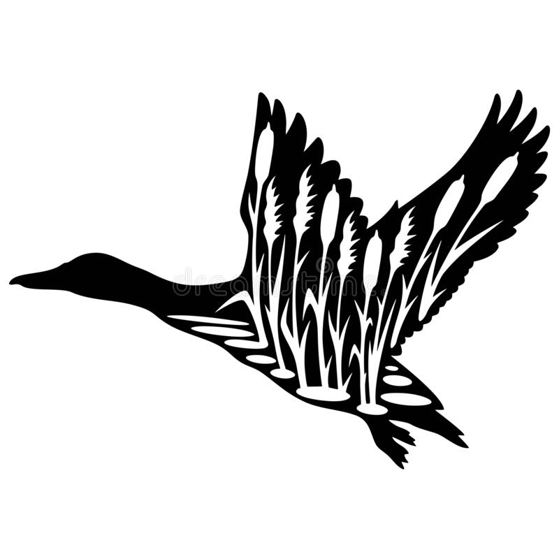 duck-hunting-wildlife-stencils-silhouette-cattails die cut decal - Pro ...