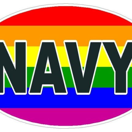 FLAG GAY OVAL NAVY DECAL