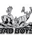 GRAY BLACK WHITE bad boys sticker