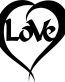 Heart with Love Diecut Decal 2