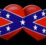 hearts rebel flag sticker 2