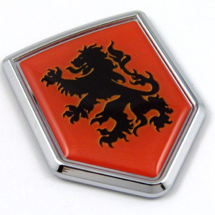 Holland Flag Crest 3D Adhesice Chrome Auto Emblem