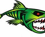 mean fish boat decal green RIGHT