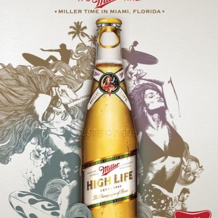 Miller High Life Beer Bottle Shot