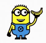 minion with banana sticker