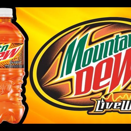 mountain dew LIVEWIRE LOGO and bottle sticker