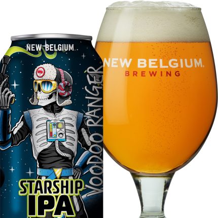 NEW BELGIUM STARSHIP CAN AND BOTTLE STICKER