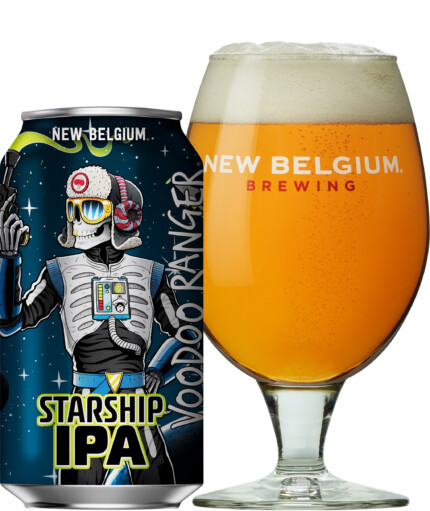 NEW BELGIUM STARSHIP CAN AND BOTTLE STICKER