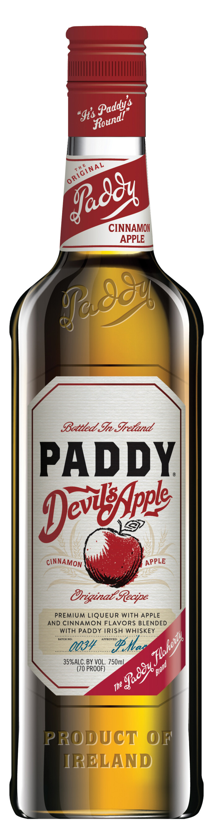 Paddy Irish Whiskey Apple bottle shaped sticker