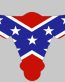Rebel Flag Longhorn Shaped sticker