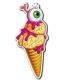 ZOMBIE BRAIN EYEBALL ICE CREAM CONE STICKER
