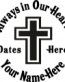 Always in Our Hearts Cross Sticker
