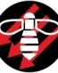 anti-fascist bee round sticker