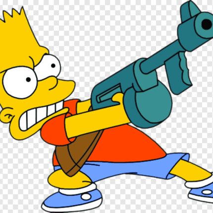 bart-simpson-WITH A MACHINE GUN STICKER