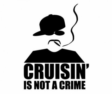 Cruisin Is Not A Crime funny auto decal